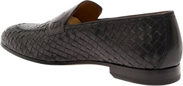 Doucal's Zwarte Geweven Loafers Black Heren