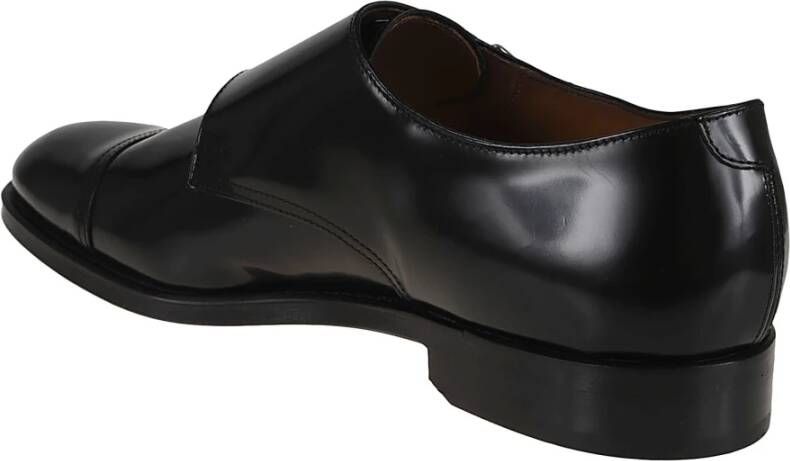 Doucal's Zwarte Leren Cap Toe Schoenen Black Heren