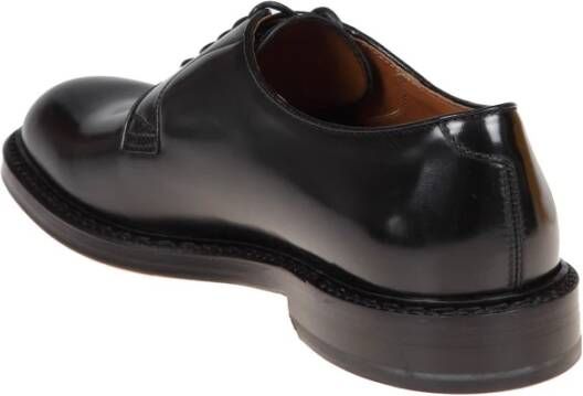 Doucal's Zwarte Leren Derby Schoenen Black Heren