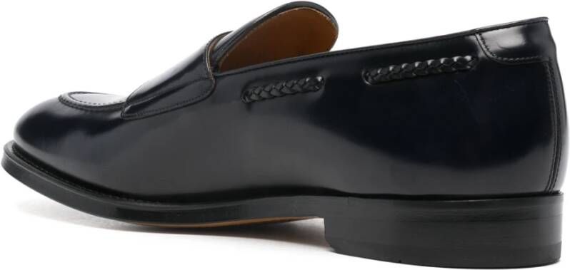 Doucal's Zwarte leren dubbele gesp loafers Black Heren