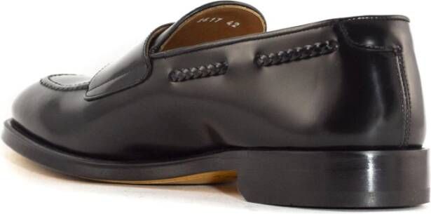 Doucal's Zwarte leren dubbele gesp loafers Black Heren