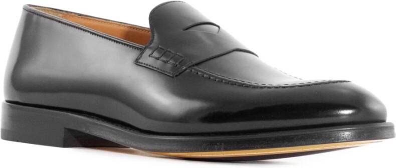 Doucal's Zwarte Leren Loafer Schoenen Black Heren