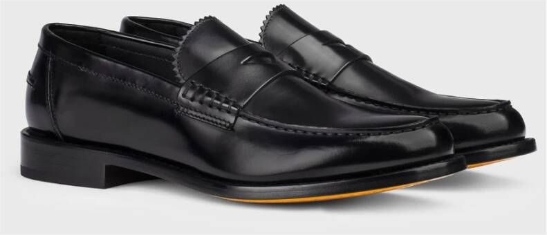 Doucal's Zwarte leren mocassin schoen Black Heren