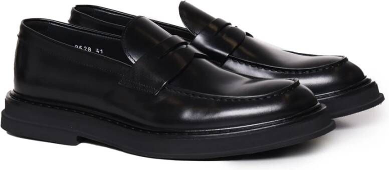 Doucal's Zwarte leren mocassin schoenen Black Heren