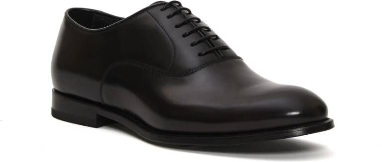 Doucal's Zwarte leren Oxford schoenen Black Heren