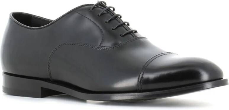 Doucal's Zwarte leren Oxford veterschoenen Black Heren