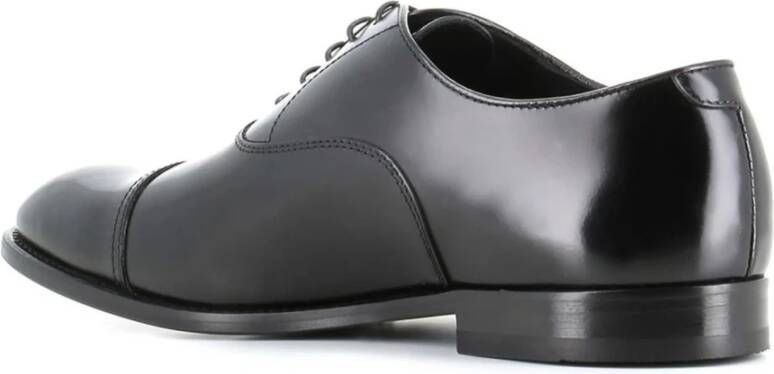 Doucal's Zwarte leren Oxford veterschoenen Black Heren