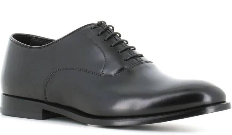 Doucal's Zwarte leren Oxford veterschoenen Black Heren