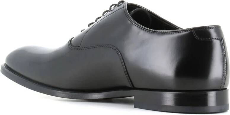 Doucal's Zwarte leren Oxford veterschoenen Black Heren