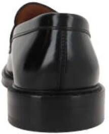 Doucal's Zwarte leren penny loaferschoenen Black Heren