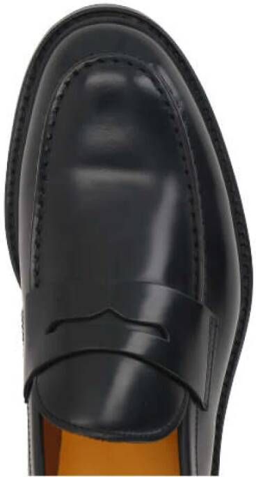 Doucal's Zwarte leren penny loaferschoenen Black Heren