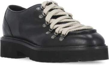 Doucal's Zwarte Leren Veterschoenen Black Dames