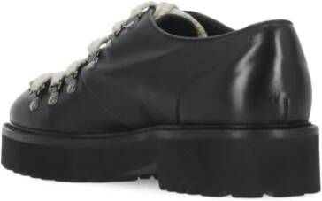 Doucal's Zwarte Leren Veterschoenen Black Dames