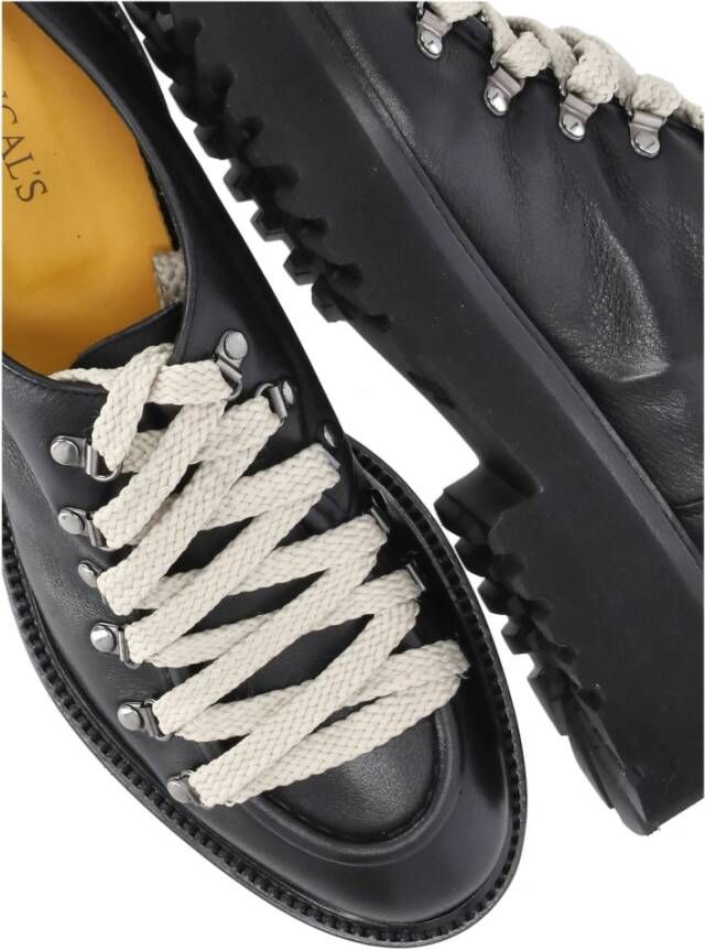 Doucal's Zwarte Leren Veterschoenen Black Dames