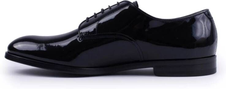 Doucal's Zwarte leren veterschoenen Black Heren