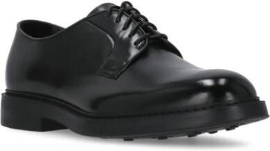 Doucal's Zwarte Leren Veterschoenen Black Heren