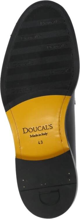 Doucal's Zwarte Leren Veterschoenen Black Heren