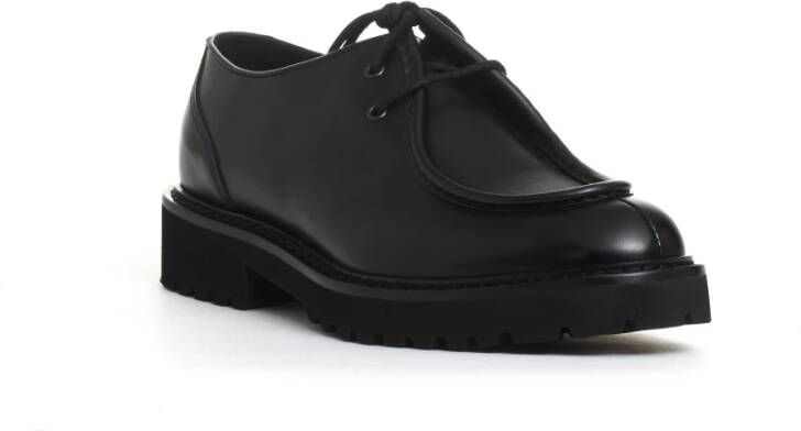 Doucal's Zwarte leren veterschoenen Black Heren