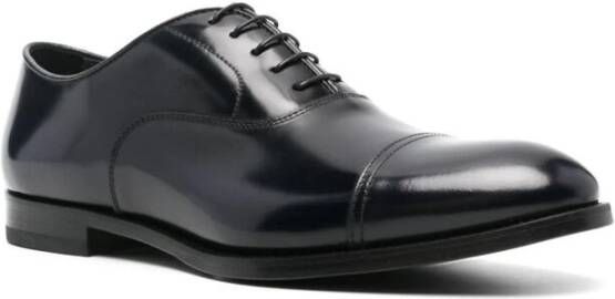 Doucal's Zwarte Leren Veterschoenen Black Heren