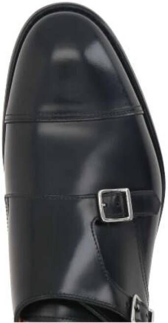 Doucal's Zwarte Monk Strap Leren Schoenen Black Heren