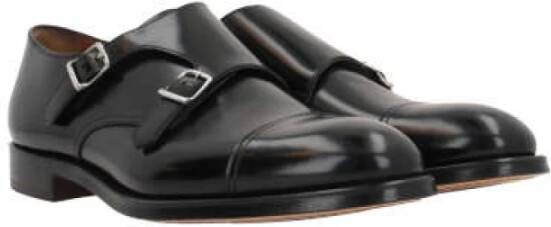 Doucal's Zwarte Monk Strap Leren Schoenen Black Heren