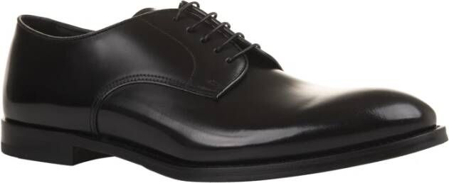 Doucal's Zwarte Oxford Veterschoenen van Leer Black Heren