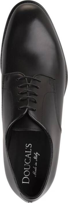 Doucal's Zwarte Oxford Veterschoenen van Leer Black Heren