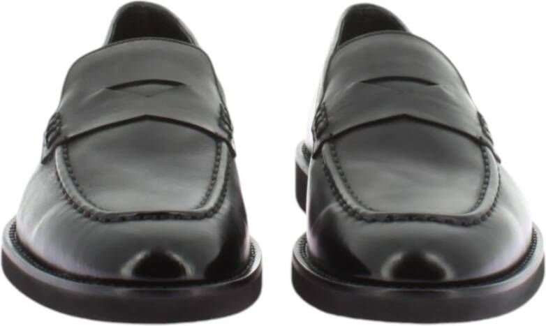 Doucal's Zwarte Penny Mocassin Platte Schoenen Black Heren