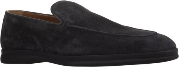 Doucal's Zwarte Suède Loafers Casual Stijl Black Heren