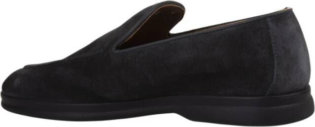 Doucal's Zwarte Suède Loafers Casual Stijl Black Heren