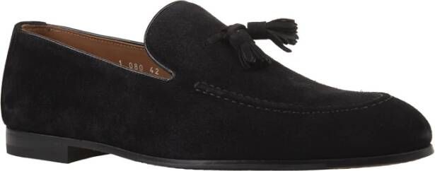 Doucal's Zwarte Suède Loafers met Kwastjes Black Heren