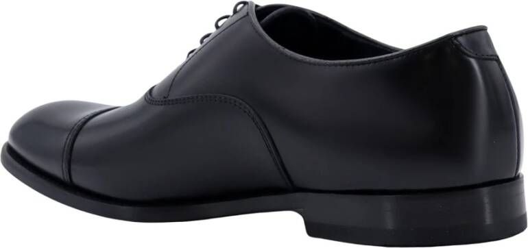 Doucal's Zwarte Leren Veterschoenen Black Heren