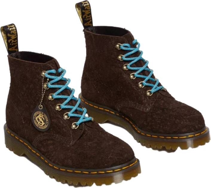 Dr. Martens 101 Hardware Suede Dark Brown Laarzen Brown Unisex