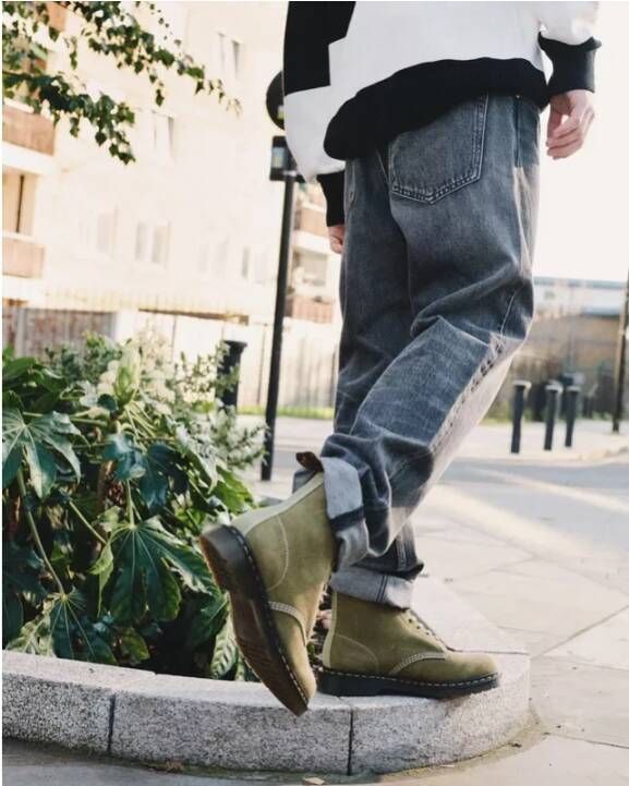 Dr. Martens 1460 Tumbled Nubuck Suède Laarzen Green Heren