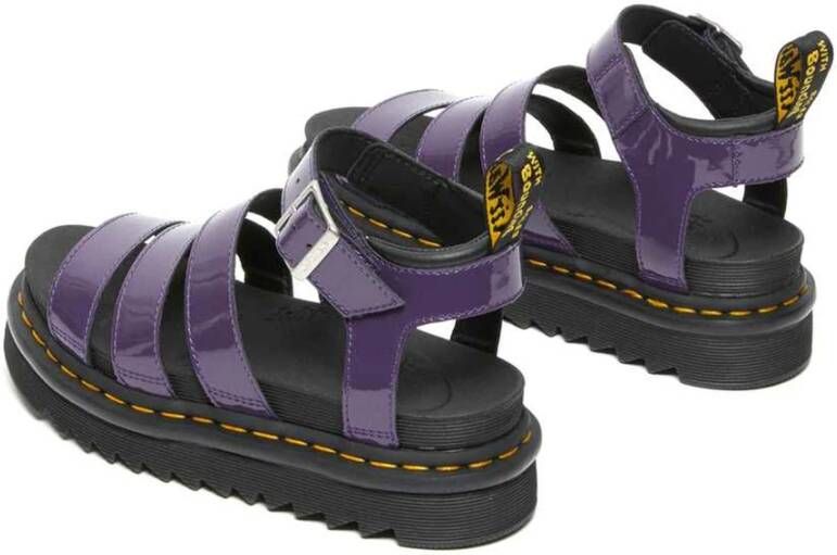 Dr. Martens Ademende platform sandalen met gewatteerde kraag Purple Dames