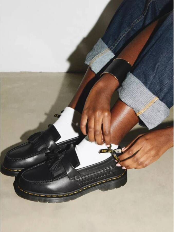 Dr. Martens Adrian Geweven Zwart Klassieke Mocassin Black Dames