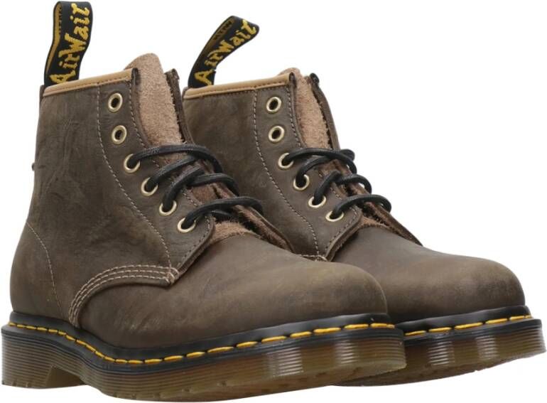 Dr. Martens Amfibische Leren Laarzen met Gouden Patroon Green Heren