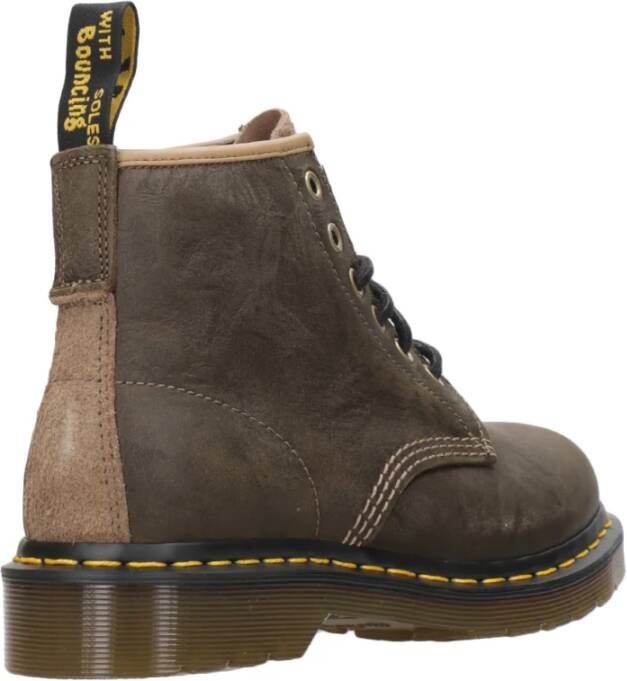 Dr. Martens Amfibische Leren Laarzen met Gouden Patroon Green Heren