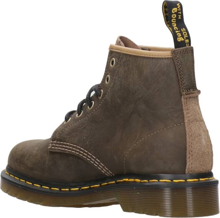 Dr. Martens Amfibische Leren Laarzen met Gouden Patroon Green Heren