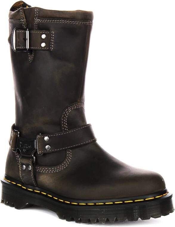 Dr. Martens Anistone Hi Grijze Bikerlaarzen Vrouwen Gray Dames