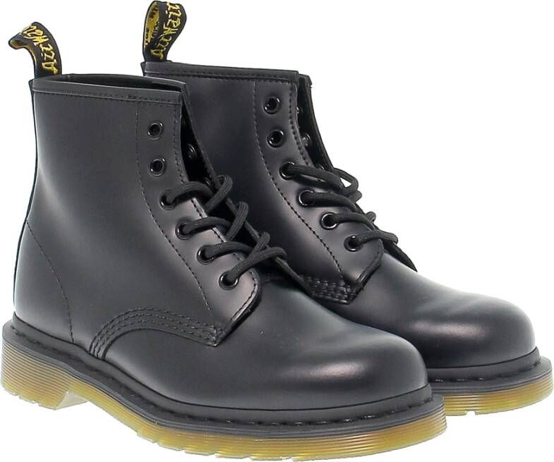 Dr. Martens Zwarte Leren Lage Laars met Veters Zwart Dames