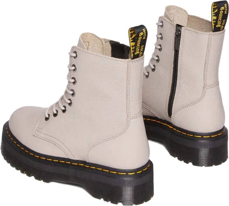 Dr. Martens Grijze Duif Leren Laarzen Beige Dames