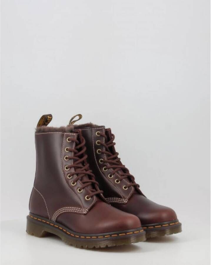 Dr. Martens Bruine Dameslaarzen met Veters Bruin Dames