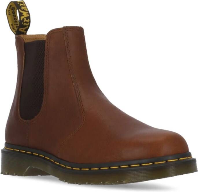 Dr. Martens Bruine Leren Chelsea Laarzen met Tech Stof Brown Heren