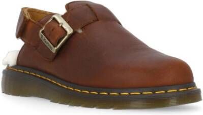 Dr. Martens Bruine Leren Platte Schoenen met Velcro Brown Dames