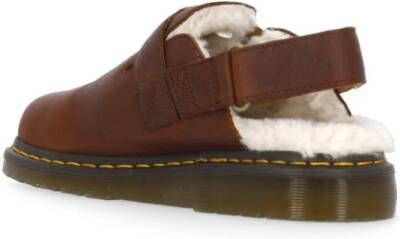 Dr. Martens Bruine Leren Platte Schoenen met Velcro Brown Dames