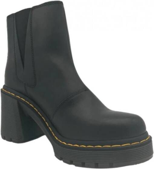 Dr. Martens Chelsea Leren Laarzen met Chunky Hak Black Dames