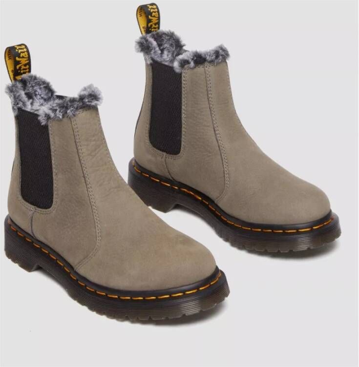 Dr. Martens Faux Fur Gevoerde Chelsea Laarzen Grijs Gray Dames