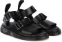 Dr. Martens Zwarte Leren Platte Sandalen Gryphon Brando Black - Thumbnail 6