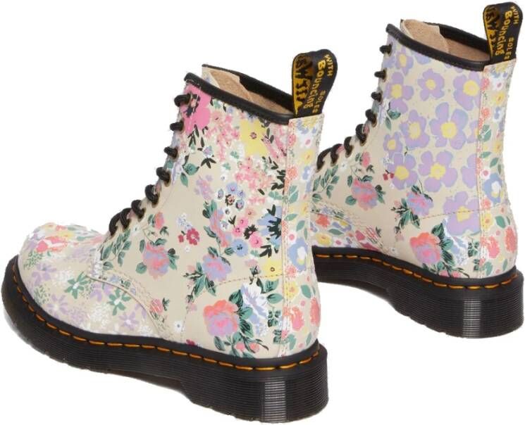 Dr. Martens Floral Mash Up Parchment Beige Laarzen Multicolor Dames